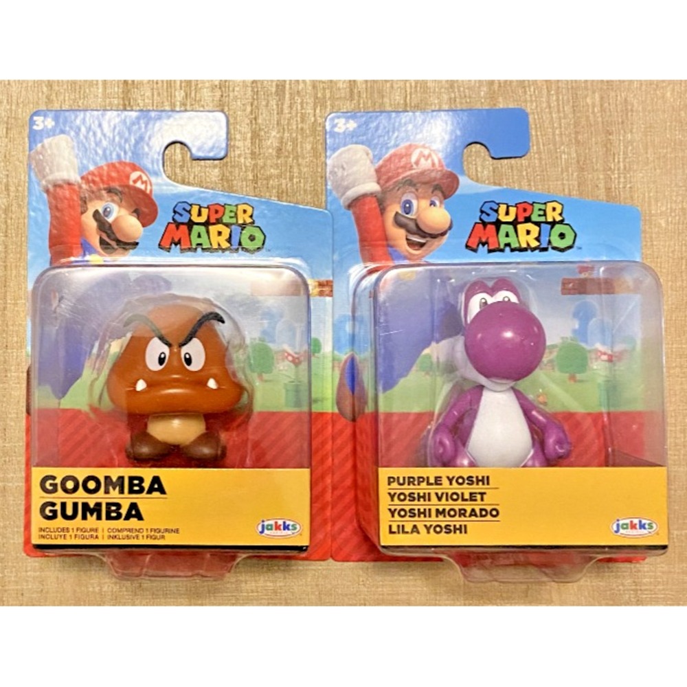GOOMBA & PURPLE YOSHI Super Mario Jakks Pacific 2.5" Figures‎